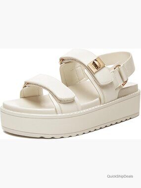 Platform Sandals with Adjustable Straps and PU Leather